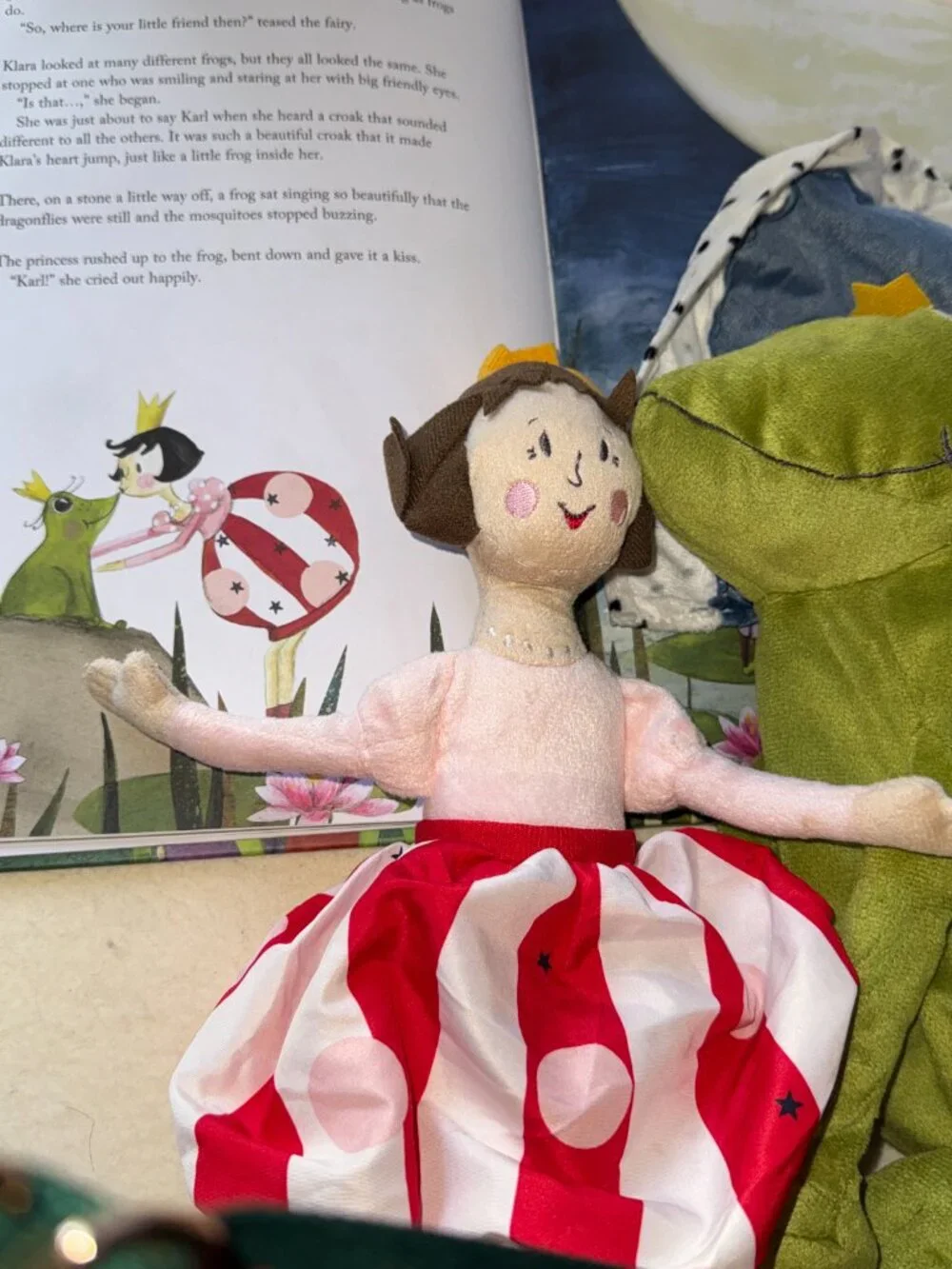 3pc IKEA Frog Prince Plush Toy KVACK Princess Doll 2-in-1 Stuffed Animal wBOOK